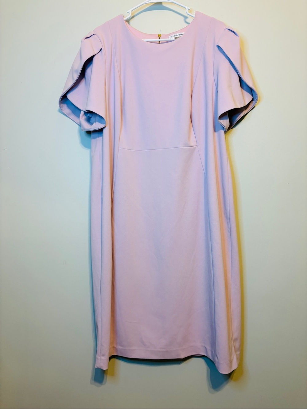 Calvin Klein Lavender Midi Dress with Tulip Sleeves